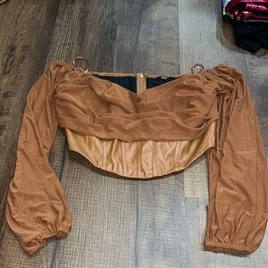Brown corset top. Size large.